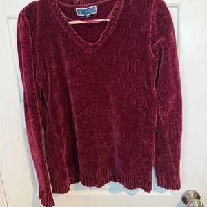 Karen Scott Rich Burgundy V-Neck Sweater